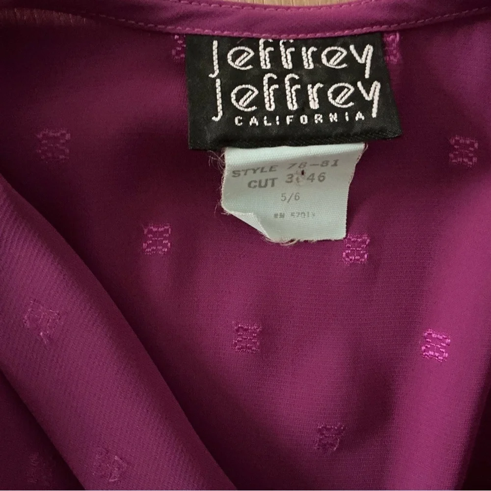 Vintage Purple Long Sleeve Wrap Blouse - Picture 3 of 4